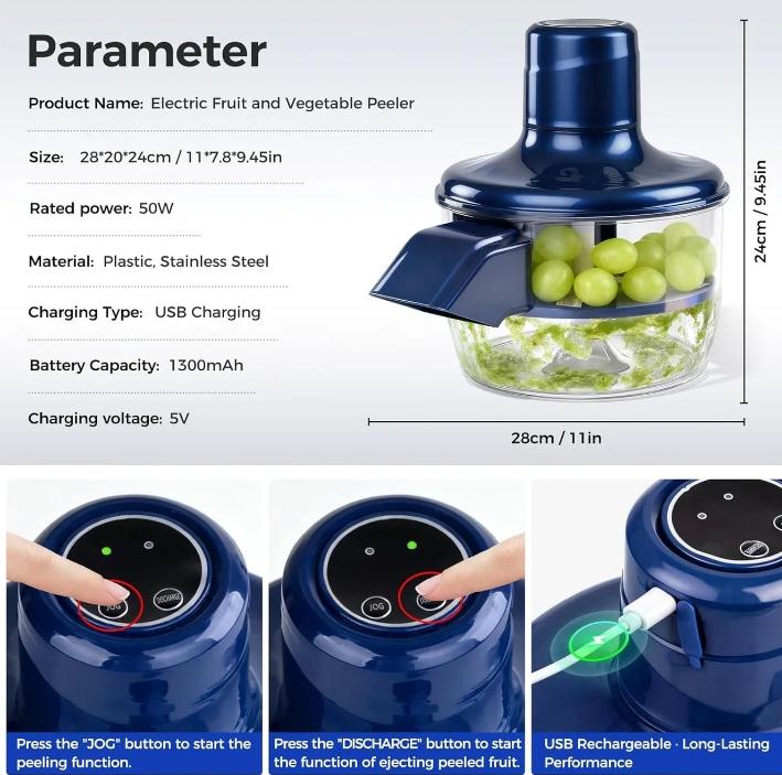 Electric fruit and vegetable peeler