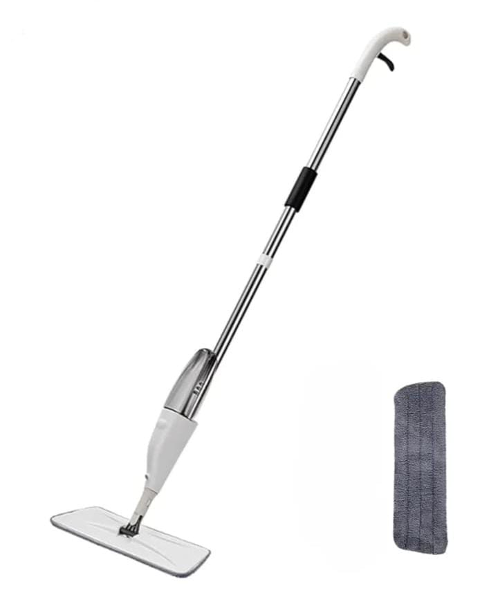 Mop with extendable handle and gray mop head 